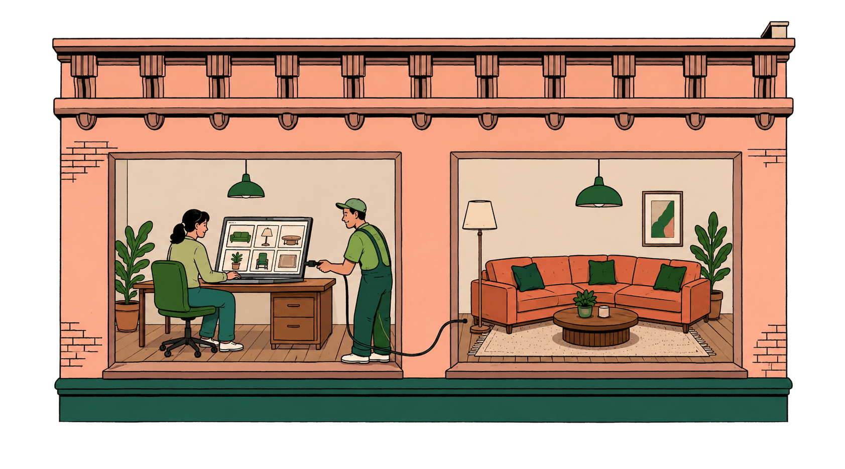 An installer connecting a store catalog to ShiputzAI